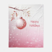 Couverture Polaire Pink Christmas Ball Holiday Fleece Blanche (Devant)