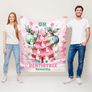 Couverture Polaire Pink Christmas Dentist Joyeux Noël
