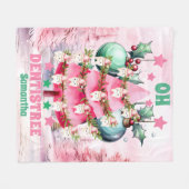 Couverture Polaire Pink Christmas Dentist Joyeux Noël (Devant (Horizontal))