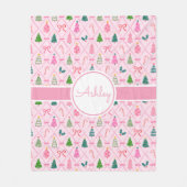 Couverture Polaire Pink Coquette Christmas (Devant)