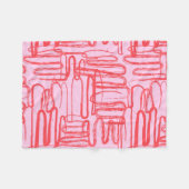 Couverture Polaire Pink Curve Wavy Squiggle Abstract Modern (Devant (Horizontal))
