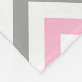 Couverture Polaire Pink Dk Gray White LG Chevron Gray Name Monogram (Coin)