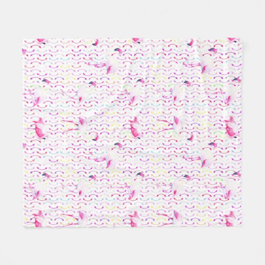Couverture Polaire Pink Flamingo Pattern Blanket (Devant (Horizontal))