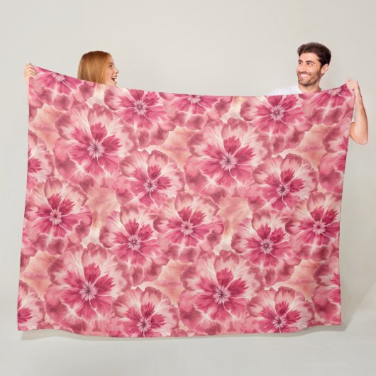 Couverture Polaire Pink Floral Coquette (En situation)