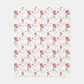 Couverture Polaire Pink Floral Watercolor Wildflower (Devant)