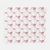 Couverture Polaire Pink Floral Watercolor Wildflower (Devant (Horizontal))