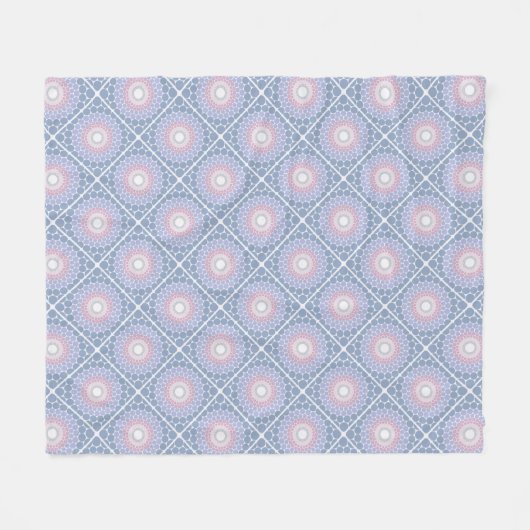 Couverture Polaire Pink géométrique et point de lavande Mandala Diamo (Devant (Horizontal))