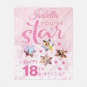 Couverture Polaire Pink Glam 18th Birthday Star Photo Collage (Devant)