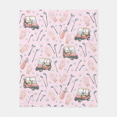 Couverture Polaire Pink Golf Cart Pattern Lady Golfer  (Devant)