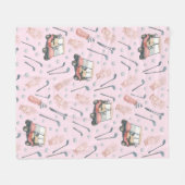 Couverture Polaire Pink Golf Cart Pattern Lady Golfer  (Devant (Horizontal))