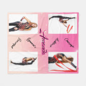 Couverture Polaire Pink Gradient 4 Photo Collage Mots de sagesse (Devant (Horizontal))