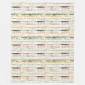 Couverture Polaire Pink Green Cream Stripes Birthday (Devant)