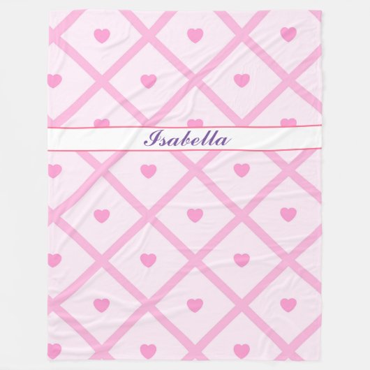 Couverture Polaire Pink Heart Moderne Plaid Collection (Devant)