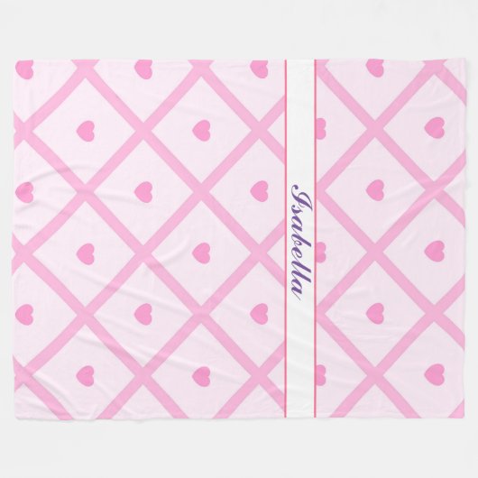 Couverture Polaire Pink Heart Moderne Plaid Collection (Devant (Horizontal))