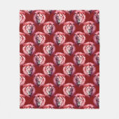 Couverture Polaire Pink Lion Head Animal Pattern Design Red  (Devant)