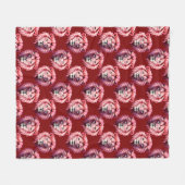 Couverture Polaire Pink Lion Head Animal Pattern Design Red  (Devant (Horizontal))