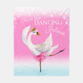 Couverture Polaire Pink n'arrête jamais de danser ballerina swan nom  (Devant)