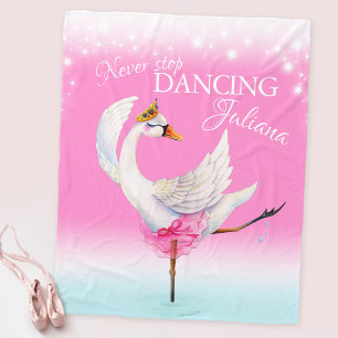 Couverture Polaire Pink n'arrête jamais de danser ballerina swan nom 