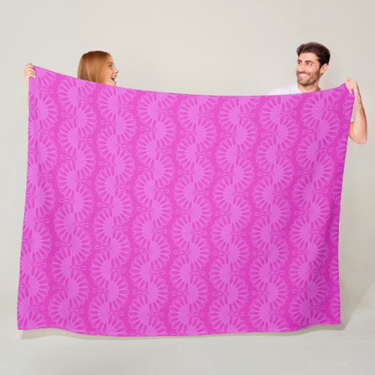 Couverture Polaire pink neon bright geometric pattern (En situation)
