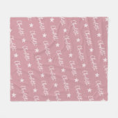 Couverture Polaire Pink Nom répétitif Monogramme Star Girl (Devant (Horizontal))