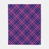 Couverture Polaire Pink On Blue Tartan Plaid Design Motif (Devant)