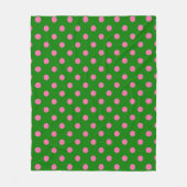 Couverture Polaire Pink On Green Polka Dots Pattern Design  (Devant)