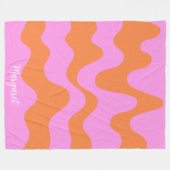 Couverture Polaire pink &orange personalized name monogram (Devant (Horizontal))