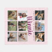 Couverture Polaire Pink Pet Photo Collage Mémoire de conservation Nom (Devant (Horizontal))