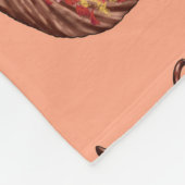 Couverture Polaire Pink Pumpkin with Autumn Leaves and Horns (Coin)