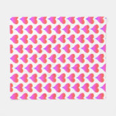 Couverture Polaire Pink Purple White Ombre Hearts Pattern (Devant (Horizontal))