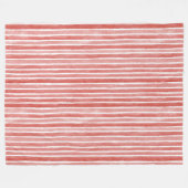 Couverture Polaire Pink Red White Cane Stripes Christmas (Devant (Horizontal))