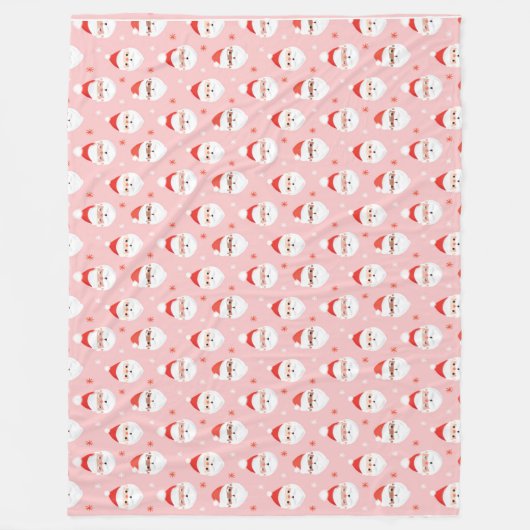 Couverture Polaire Pink Retro Santa Clause Wrapper Papier (Devant)