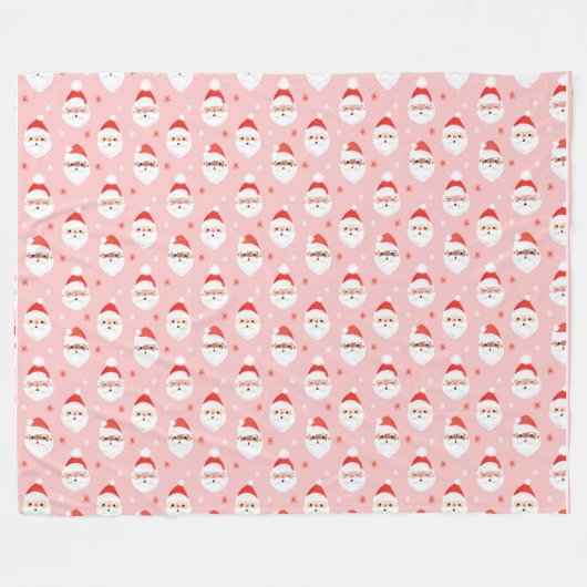 Couverture Polaire Pink Retro Santa Clause Wrapper Papier (Devant (Horizontal))