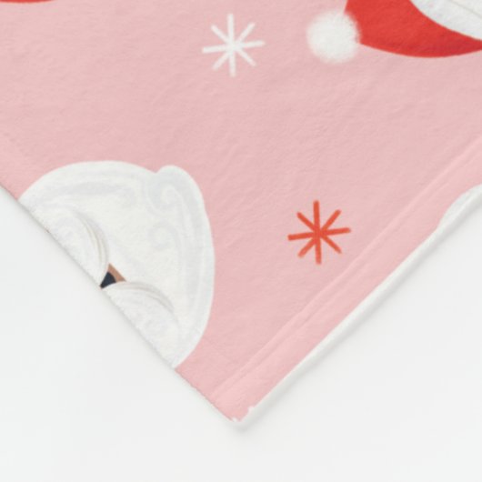 Couverture Polaire Pink Retro Santa Clause Wrapper Papier (Coin)