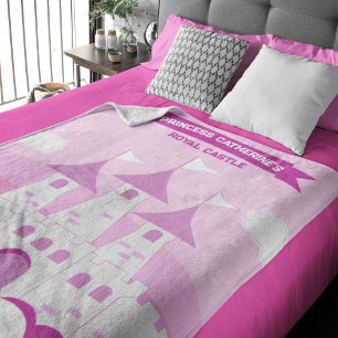 Couverture Polaire Pink Royal Princess Castle Girl Anniversaire