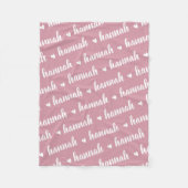 Couverture Polaire Pink Simple Personnalisé Nom Répétant Bébé Fille (Devant)