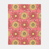 Couverture Polaire Pink Sunflowers Christmas (Devant)