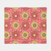 Couverture Polaire Pink Sunflowers Christmas (Devant (Horizontal))
