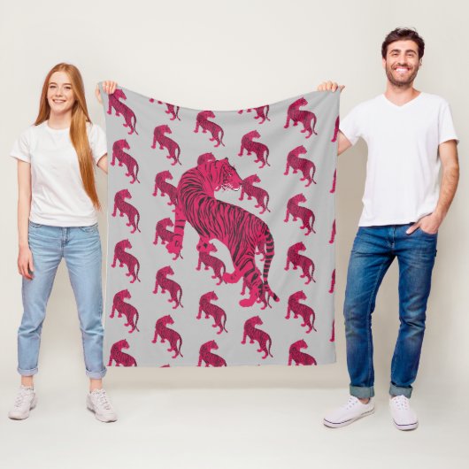 Couverture Polaire Pink Tiger (En situation)
