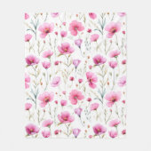 Couverture Polaire Pink Watercolor Wildflower  (Devant)