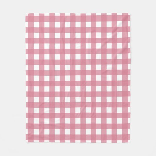 Couverture Polaire Pink White En vichy Vérifier Plat (Devant)