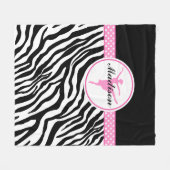 Couverture Polaire Pink Your Name Zebra Print Ballet Dancer (Devant (Horizontal))