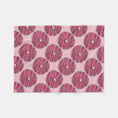 Couverture Polaire Pink Zebra Strip Donut Doughnut Petit déjeuner (Devant (Horizontal))