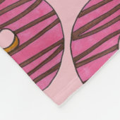 Couverture Polaire Pink Zebra Strip Donut Doughnut Petit déjeuner (Coin)