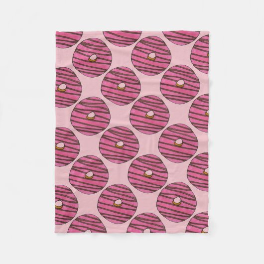 Couverture Polaire Pink Zebra Strip Donut Doughnut Petit déjeuner (Devant)