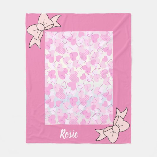 Couverture Polaire Pinky Hearts Fleece Blanket (Devant)