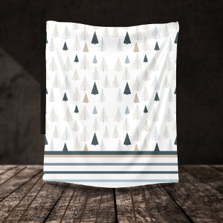 Couverture Polaire Pins primitifs sur blanc