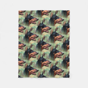 Couverture Polaire Pinscher de dobermann dans les bois