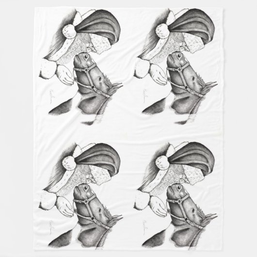 Couverture Polaire Pinto Horse et Santa Claus (Devant)