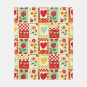 Couverture Polaire Pique-nique patchwork de fraises (Devant)